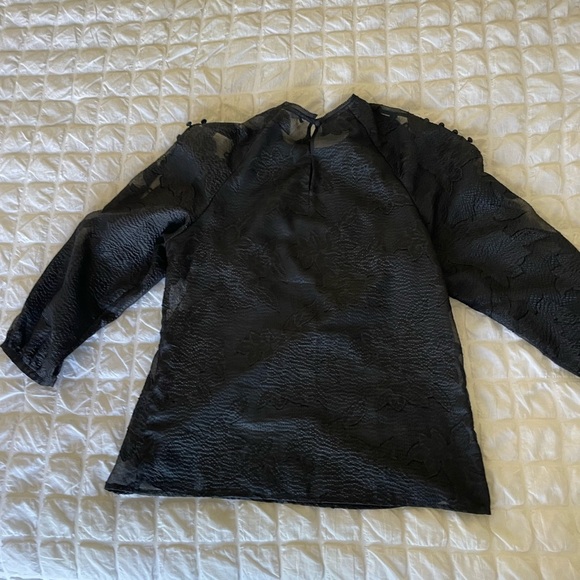 Karen Millen black semi sheer blouse - Picture 6 of 7